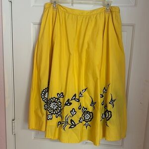 Grace Elements Yellow and Black A-Line Skirt